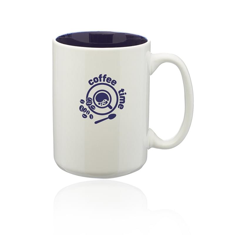 15 oz. Glossy Two-Tone Personalized Ceramic Mugs