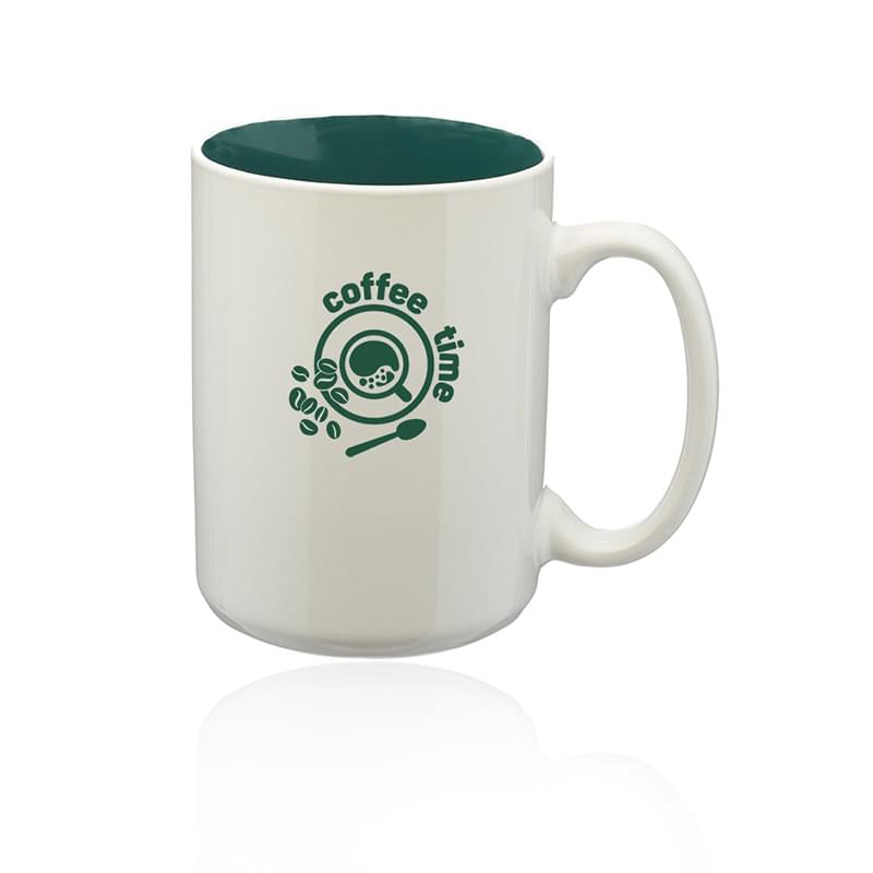 15 oz. Glossy Two-Tone Personalized Ceramic Mugs