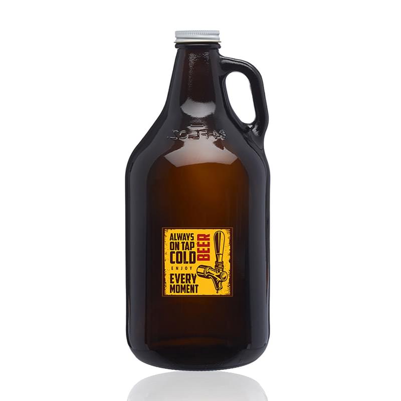 64 oz. Amber Handle Glass Beer Growler 38/400