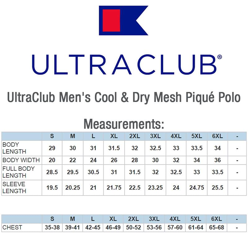 Printed UltraClub(R) Men's Cool & Dry Mesh Pique Polo Shirt