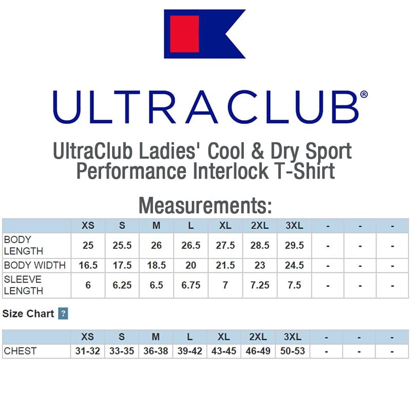 Printed UltraClub(R) Ladies' Cool & Dry Performance T-Shirt