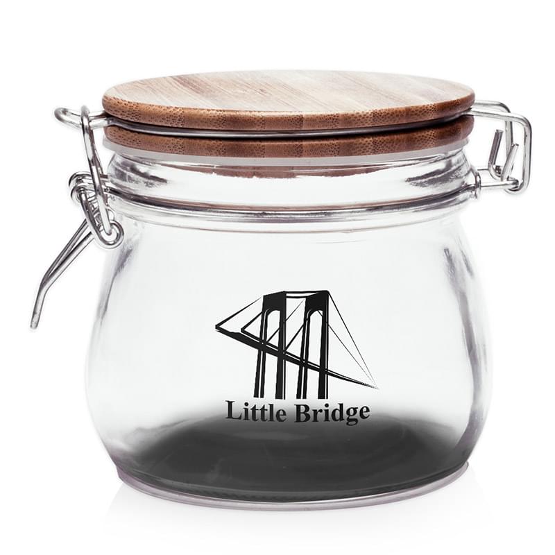 16 oz Glass Candy Jars with Wire Wooden Lids