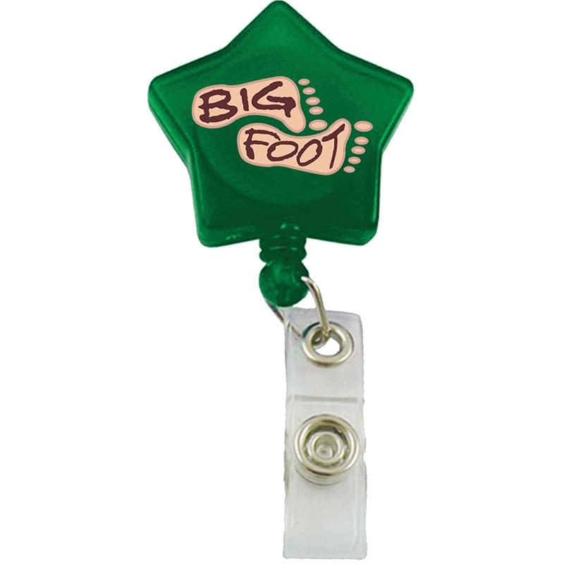 Star Shaped Retractable Badge Reel with Belt Clip