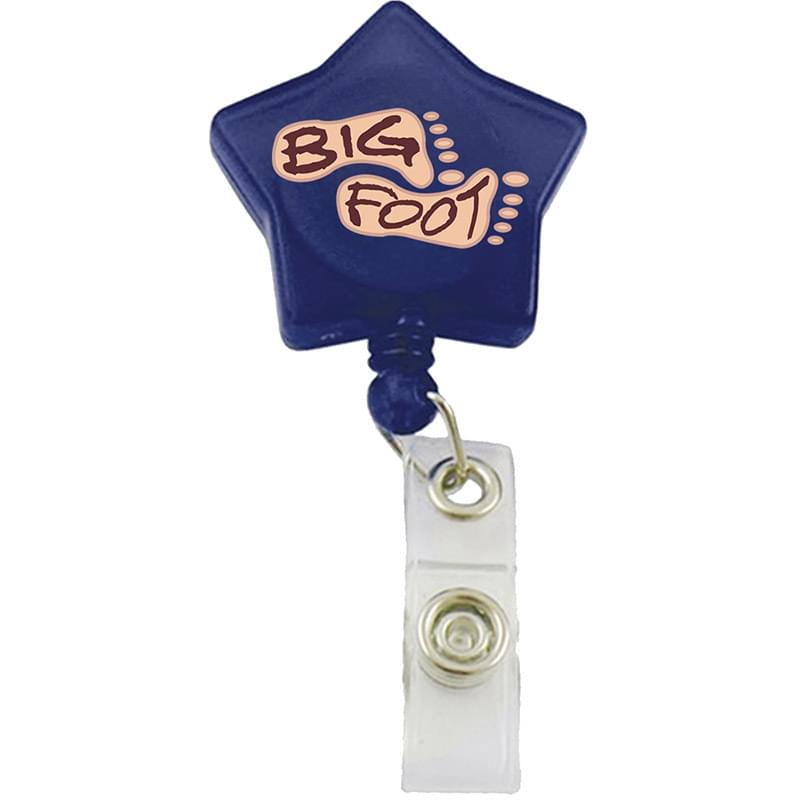 Star Shaped Retractable Badge Reel with Belt Clip