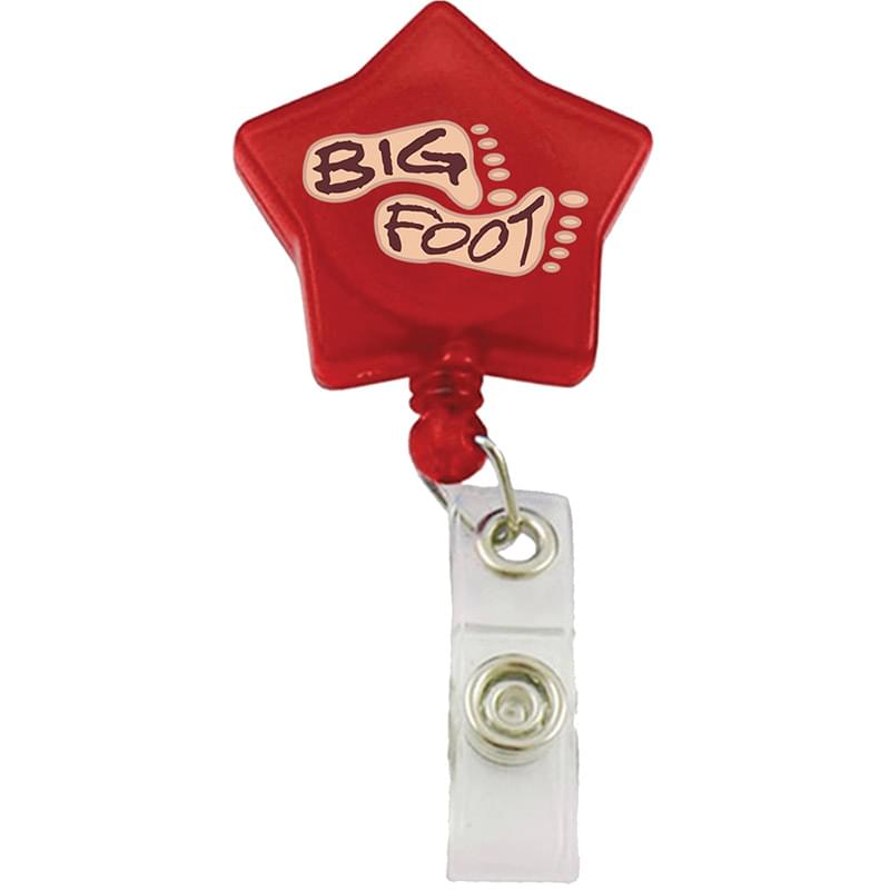 Star Shaped Retractable Badge Reel with Belt Clip
