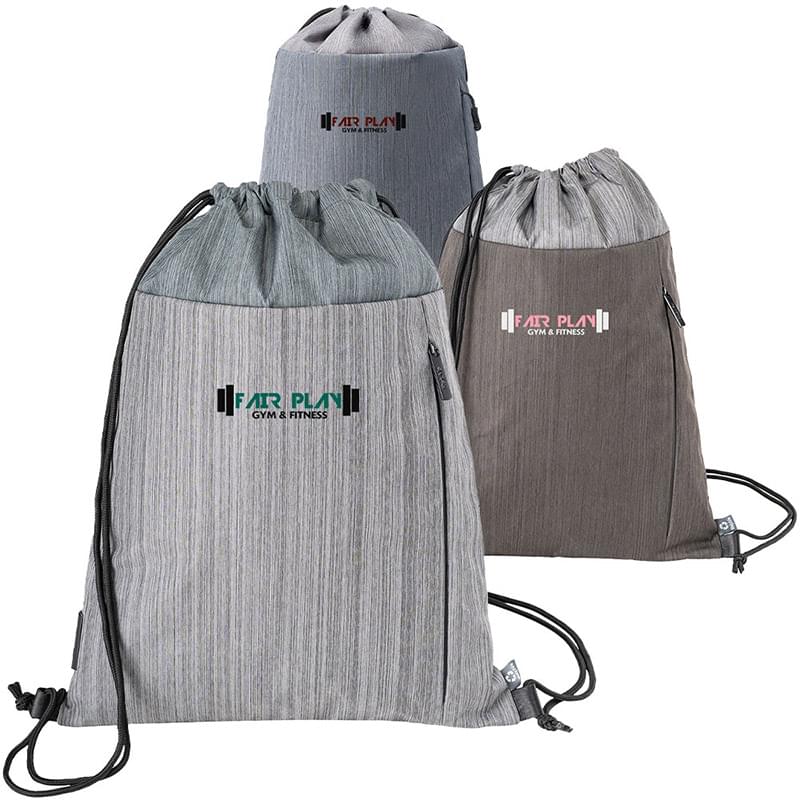 RejuVe MOTO Recycled Heather Drawstring Bag