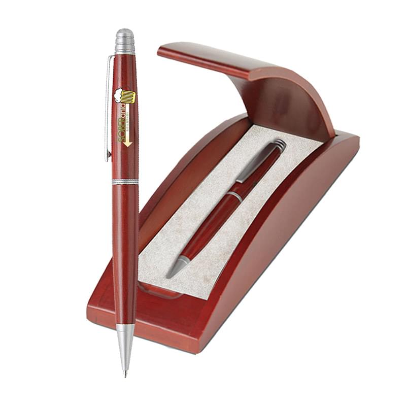 Terrific Timber-4 Ballpoint Pen in Wooden Box