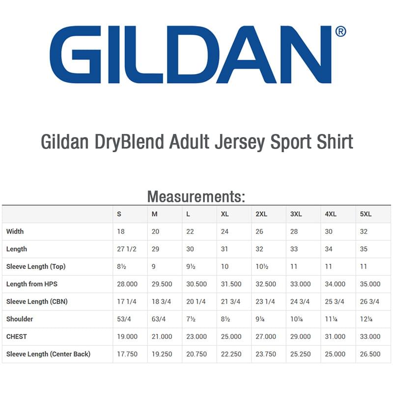 Printed Gildan(R) DryBlend(TM) Adult Jersey Sport Shirt