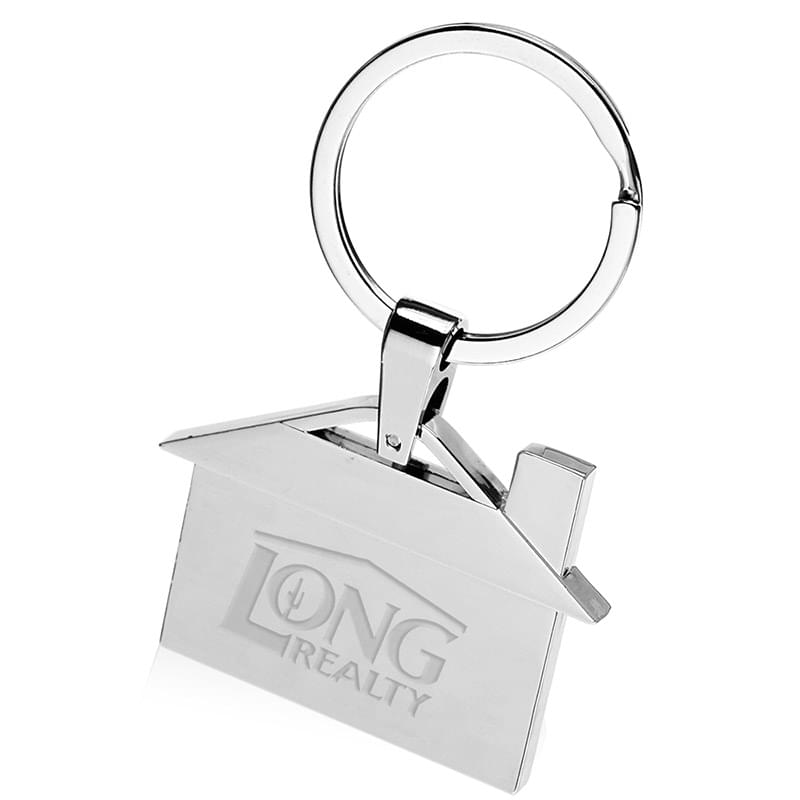 House Shaped Metal Keychain