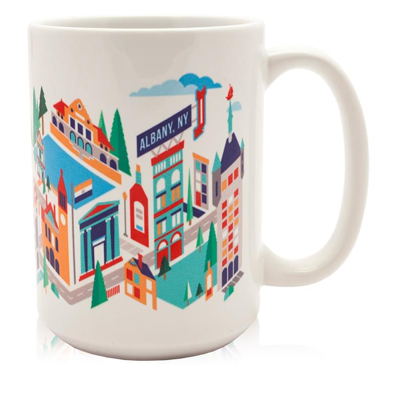 15 oz. Full Color Wrap Around Ceramic Custom Mugs
