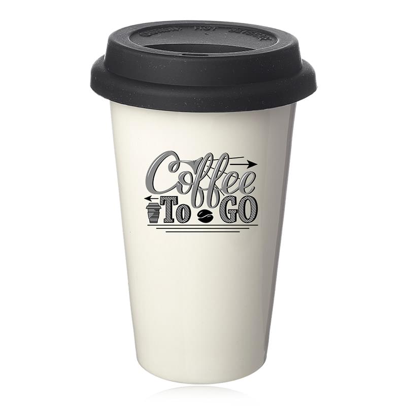 11 oz. Double Wall Ceramic Tumblers with Lid