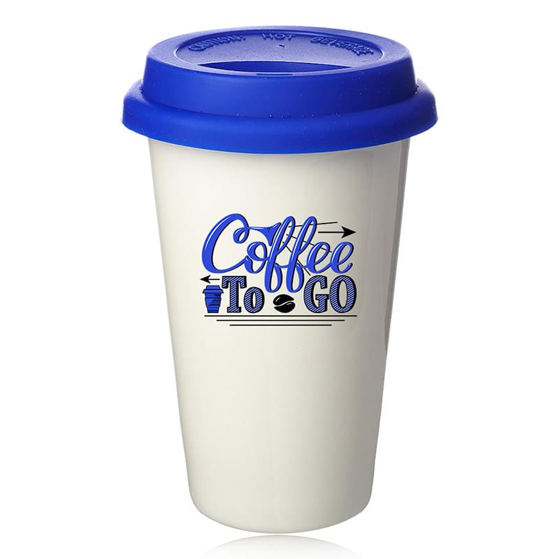 11 oz. Double Wall Ceramic Tumblers with Lid