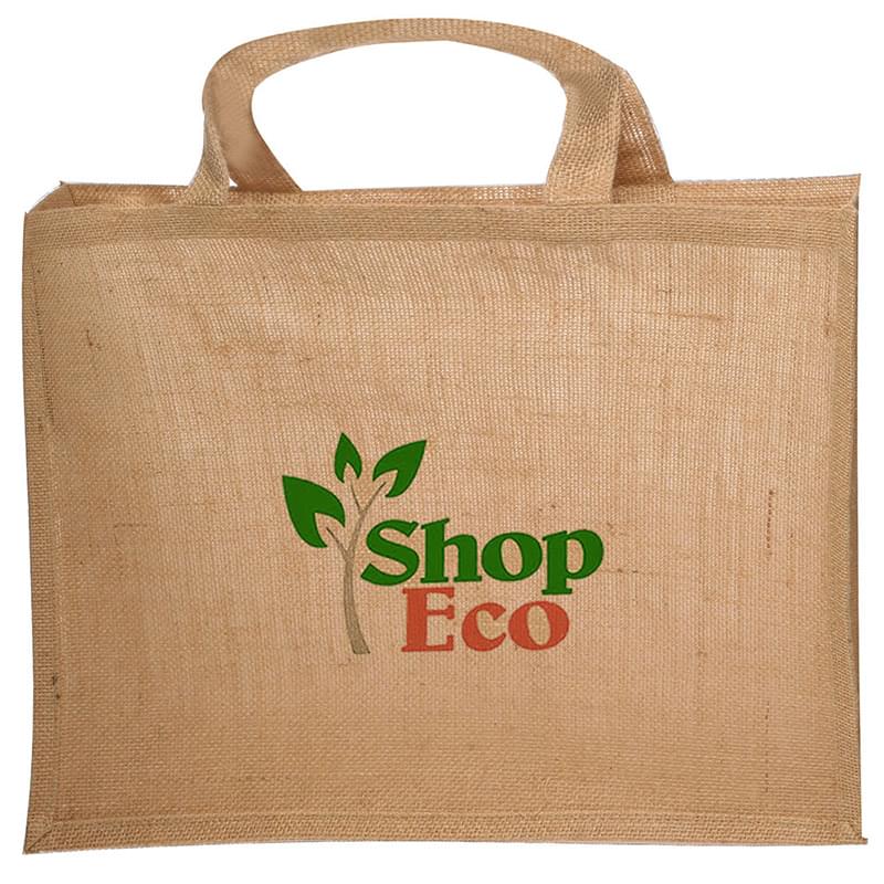 16" W x 14" H Large Jute Tote Bag