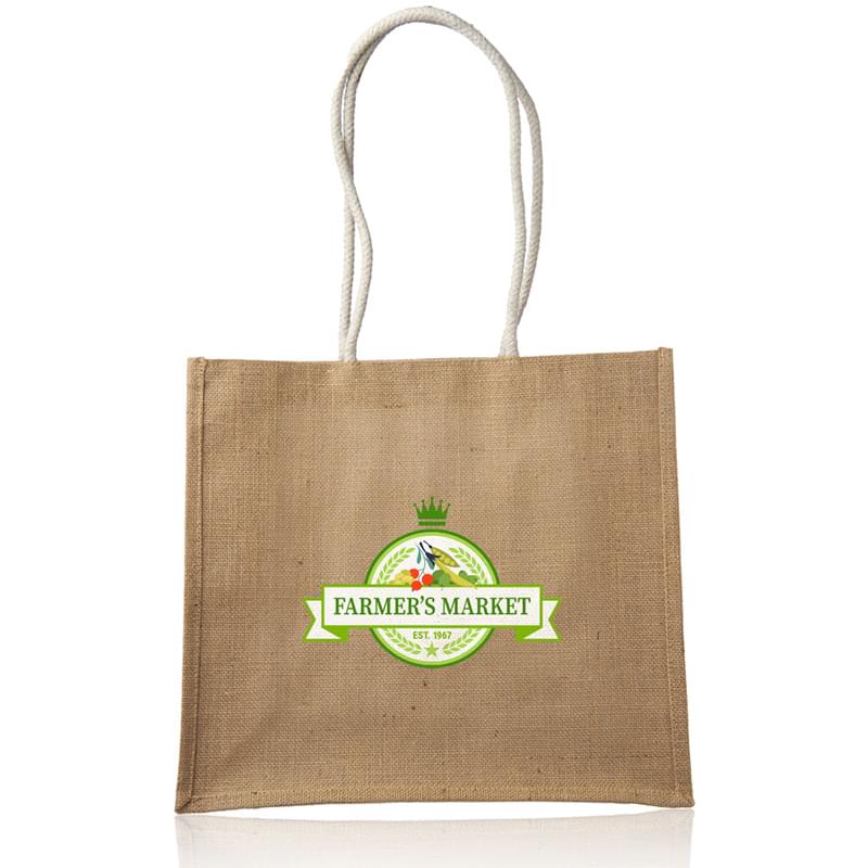 16" W x 14" H Jute Bag with Rope Handle