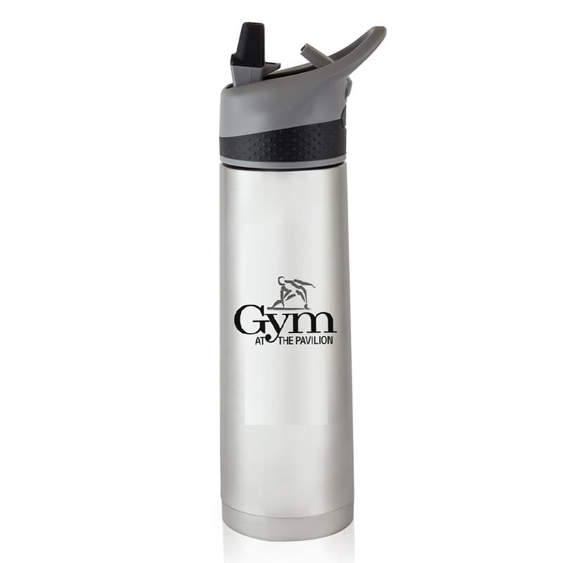 18oz. Stainless Steel Vacuum Bottles w/ Straw Lid