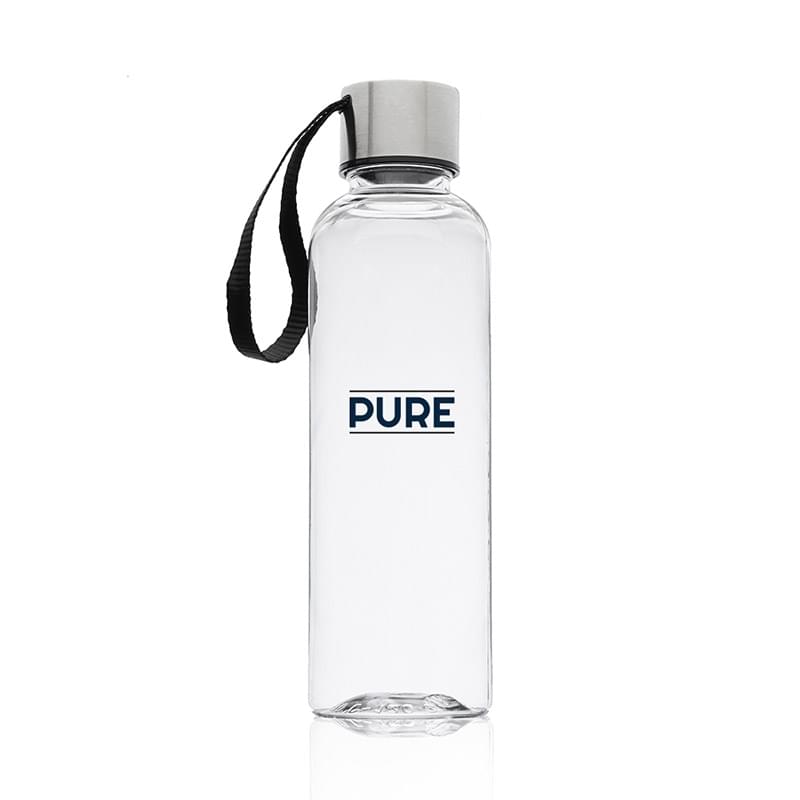 Meera 17 oz. Clear Plastic Water Bottle with Strap