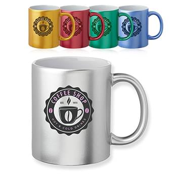 11 oz Metallic Ceramic Custom Mug