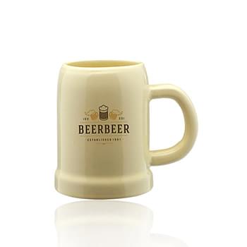 24 oz. Bullet Beige Ceramic Beer Mugs