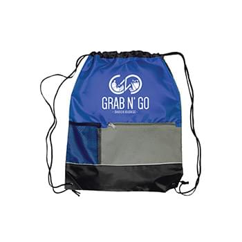 15W X 18H  inch Front Pocket Drawstring Backpacks