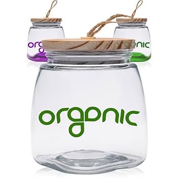 64 oz. Glass Candy Jars with Suction Wooden Lid