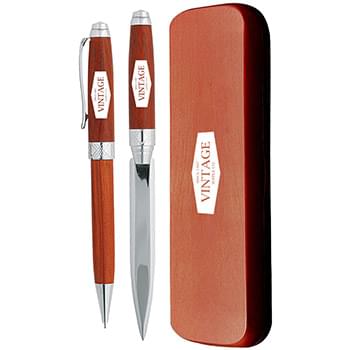 Terrific Timber-3 Pen and Pencil Set in Wooden Box