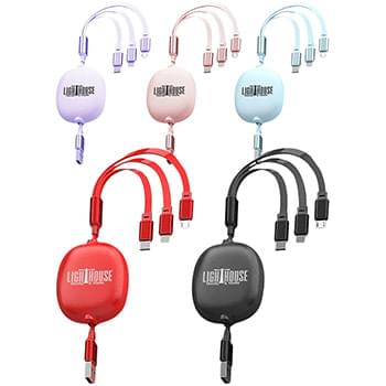 3.9ft Retractable Multi Charging Cable Cord