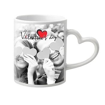 11 oz Full Color Heart Handle Mug