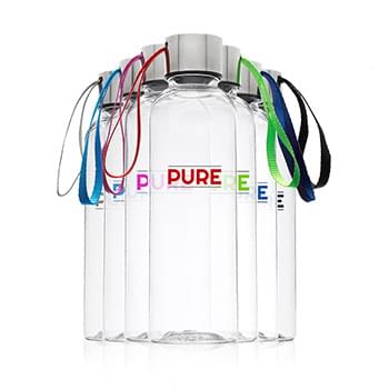 Meera 17 oz. Clear Plastic Water Bottle with Strap