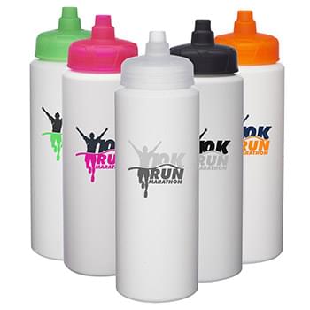 32 oz. HDPE Plastic Water Bottles with Quick Shot Lid